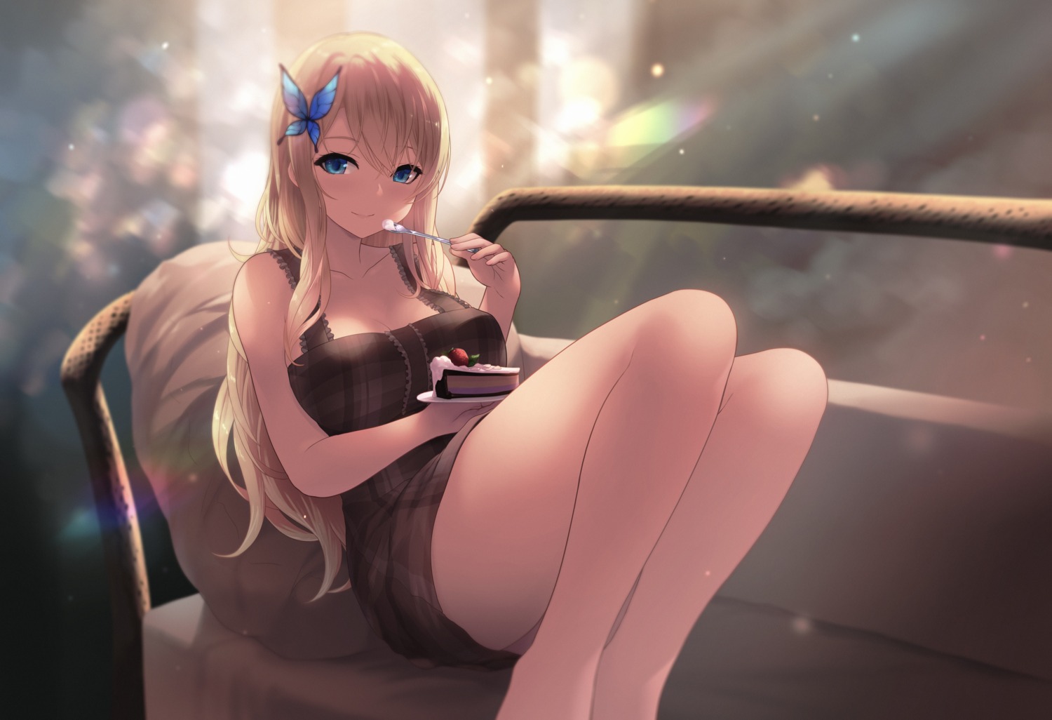 boku_wa_tomodachi_ga_sukunai cait cleavage dress kashiwazaki_sena skirt_lift