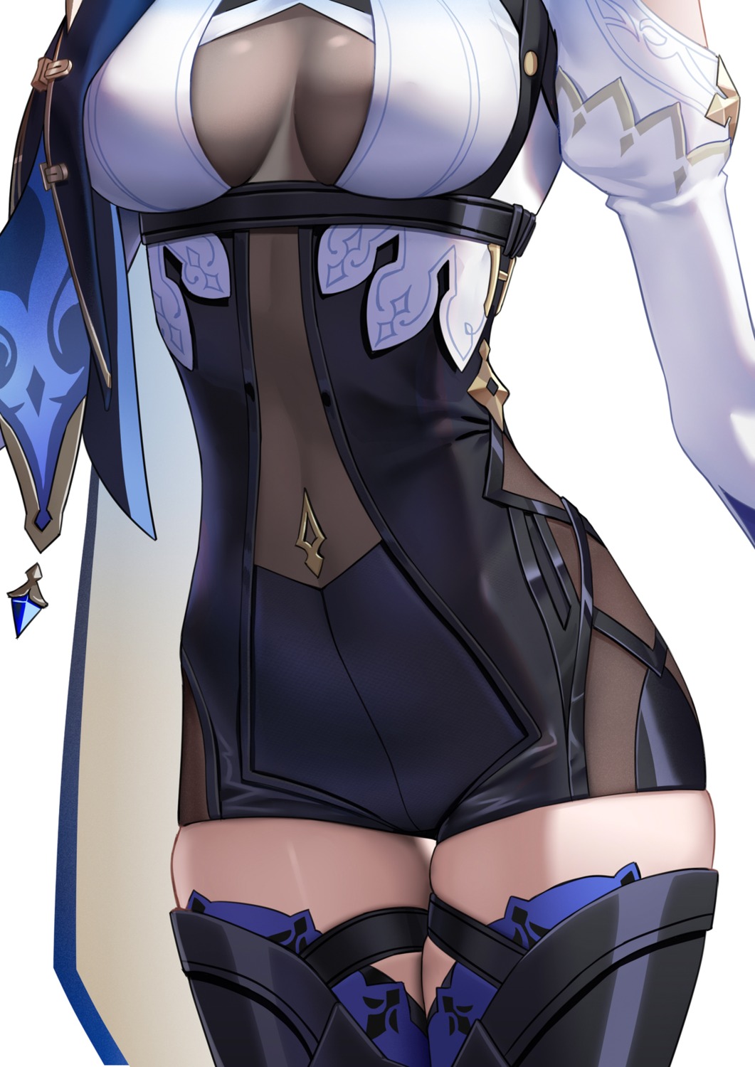 eula freze garter genshin_impact thighhighs