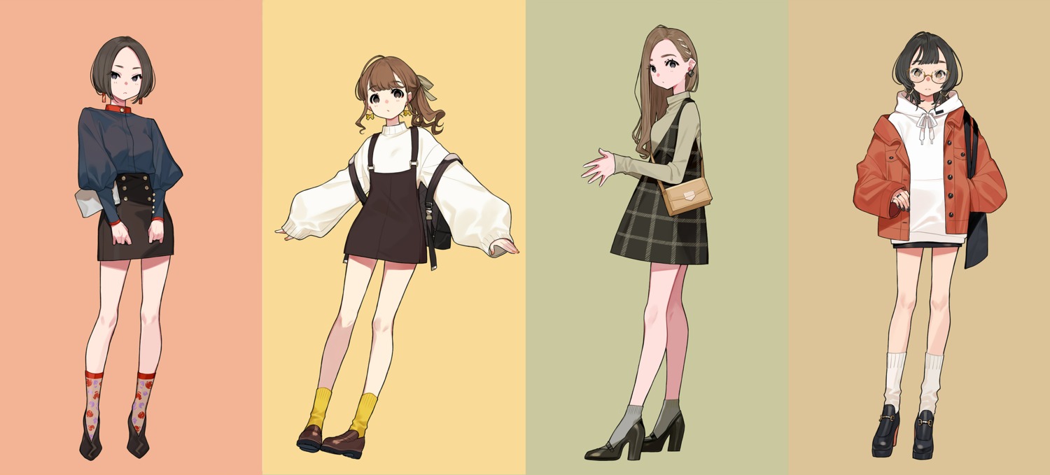 dress heels megane sweater yuu_(higashi_no_penguin)