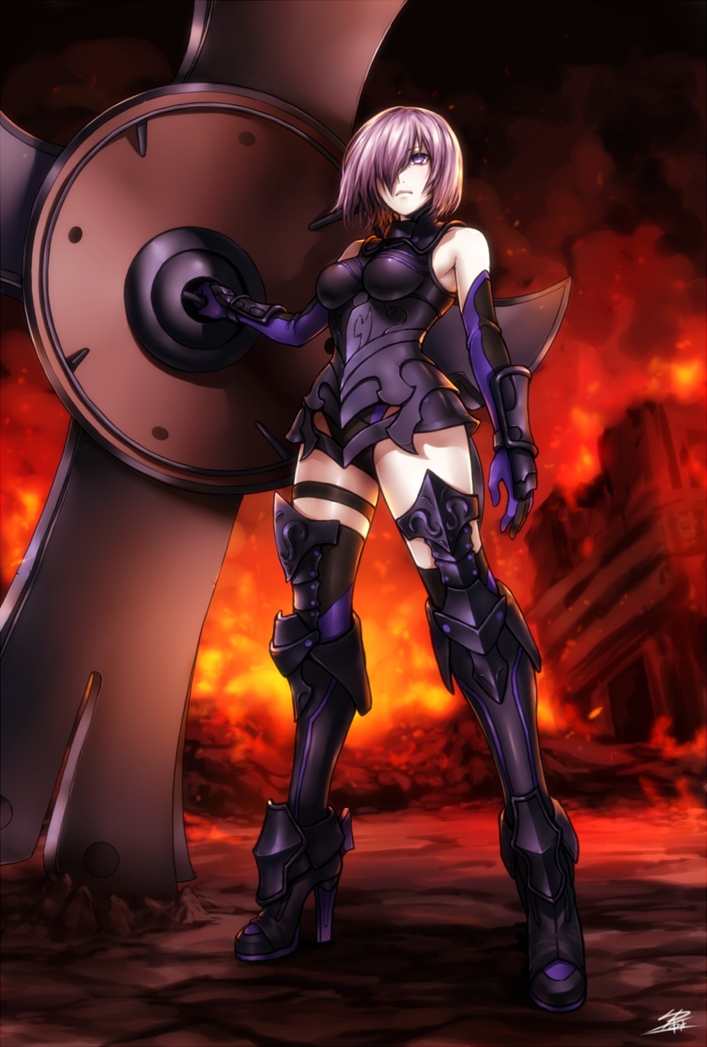 armor fate/grand_order heels mash_kyrielight thighhighs yusuki_(fukumen)