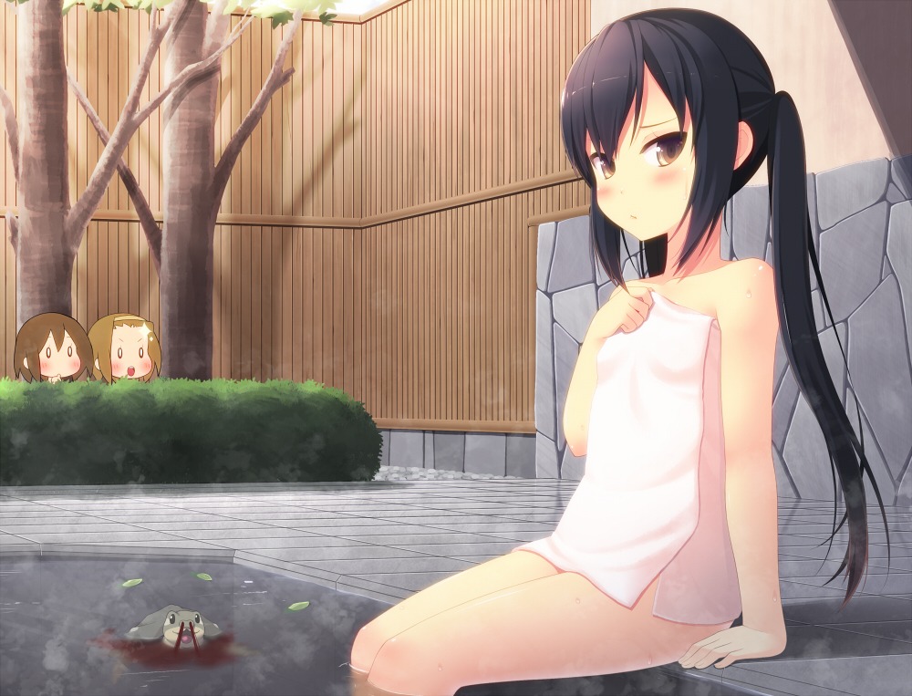 amamiya_minato bathing chibi hirasawa_yui k-on! loli nakano_azusa tainaka_ritsu towel wet