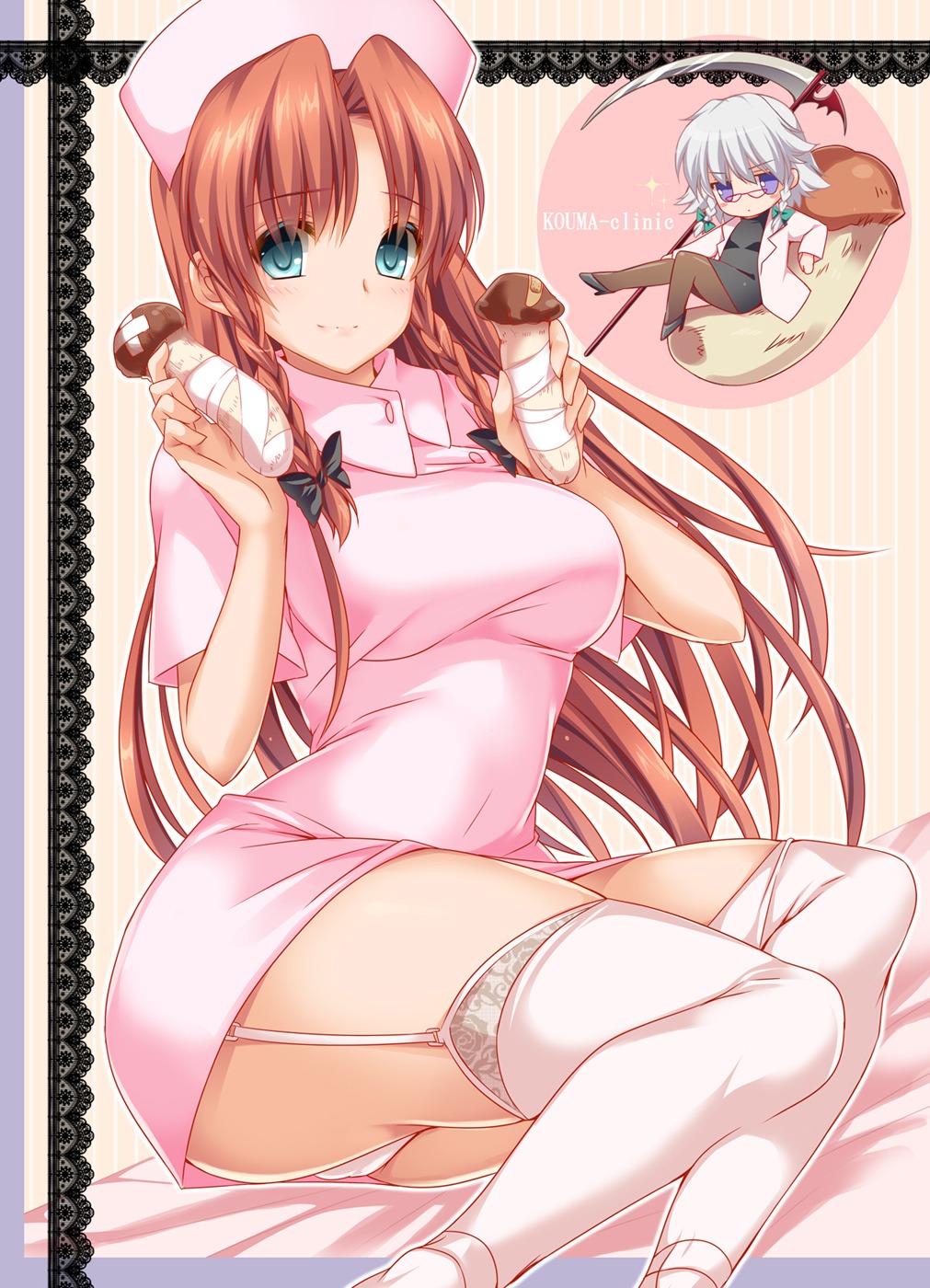 hong_meiling monety nurse pantsu stockings thighhighs touhou