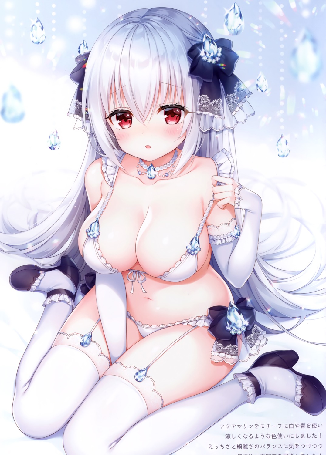 bra heels kyuuketsuki-chan_(mitsuba_choco) mermerry mitsuba_choco pantsu stockings thighhighs undressing