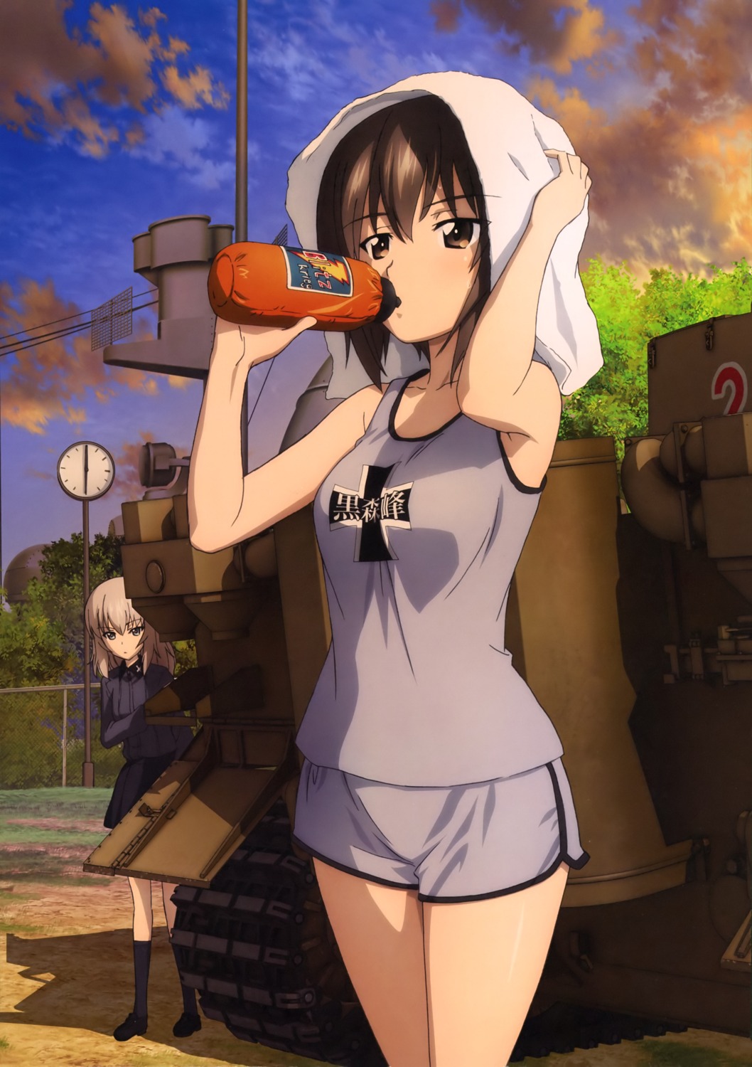 girls_und_panzer gym_uniform itsumi_erika nishizumi_maho uniform