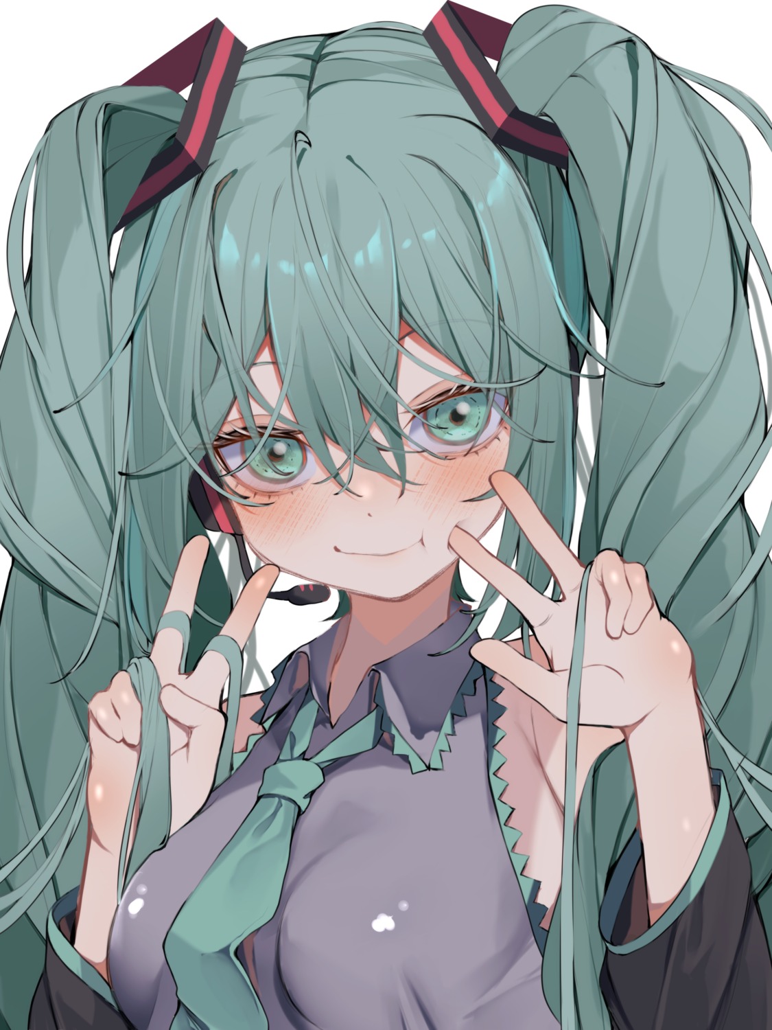 hatsune_miku headphones tsune_(tune) vocaloid