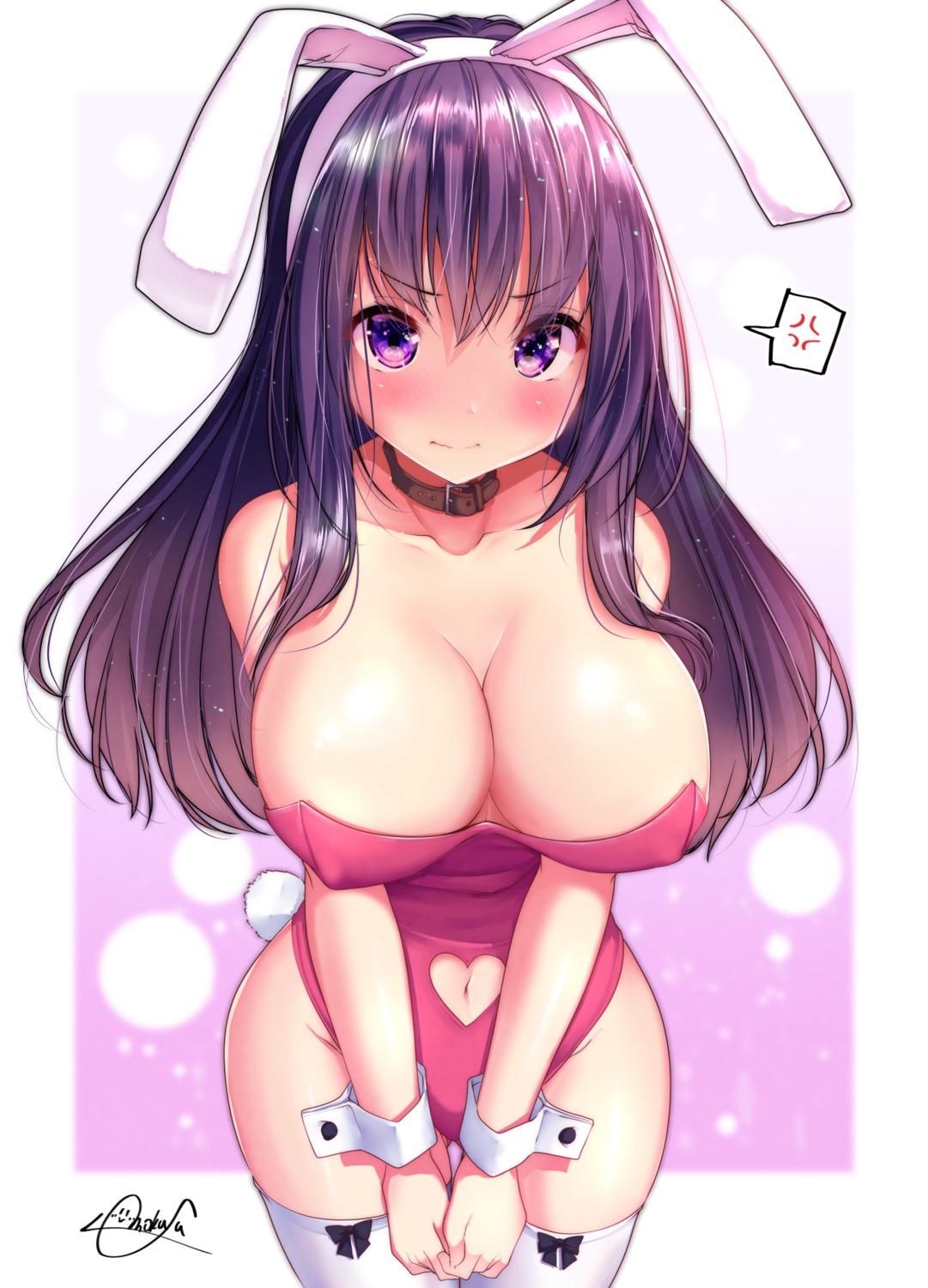 animal_ears bunny_ears bunny_girl erect_nipples mokufuu no_bra tail thighhighs