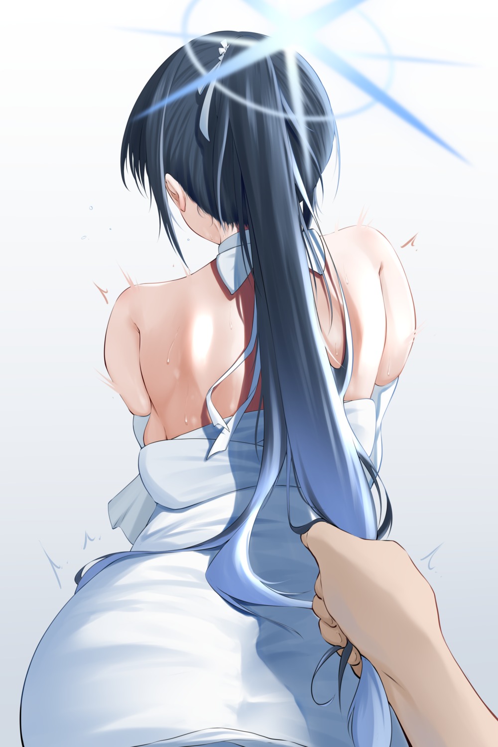 ass blue_archive dress halo j.c.14 joumae_saori no_bra