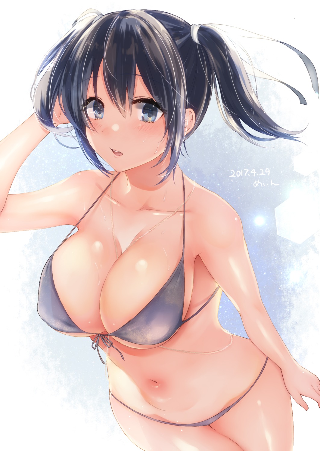 bikini cleavage kantai_collection sakiryo_kanna souryuu_(kancolle) swimsuits underboob wet