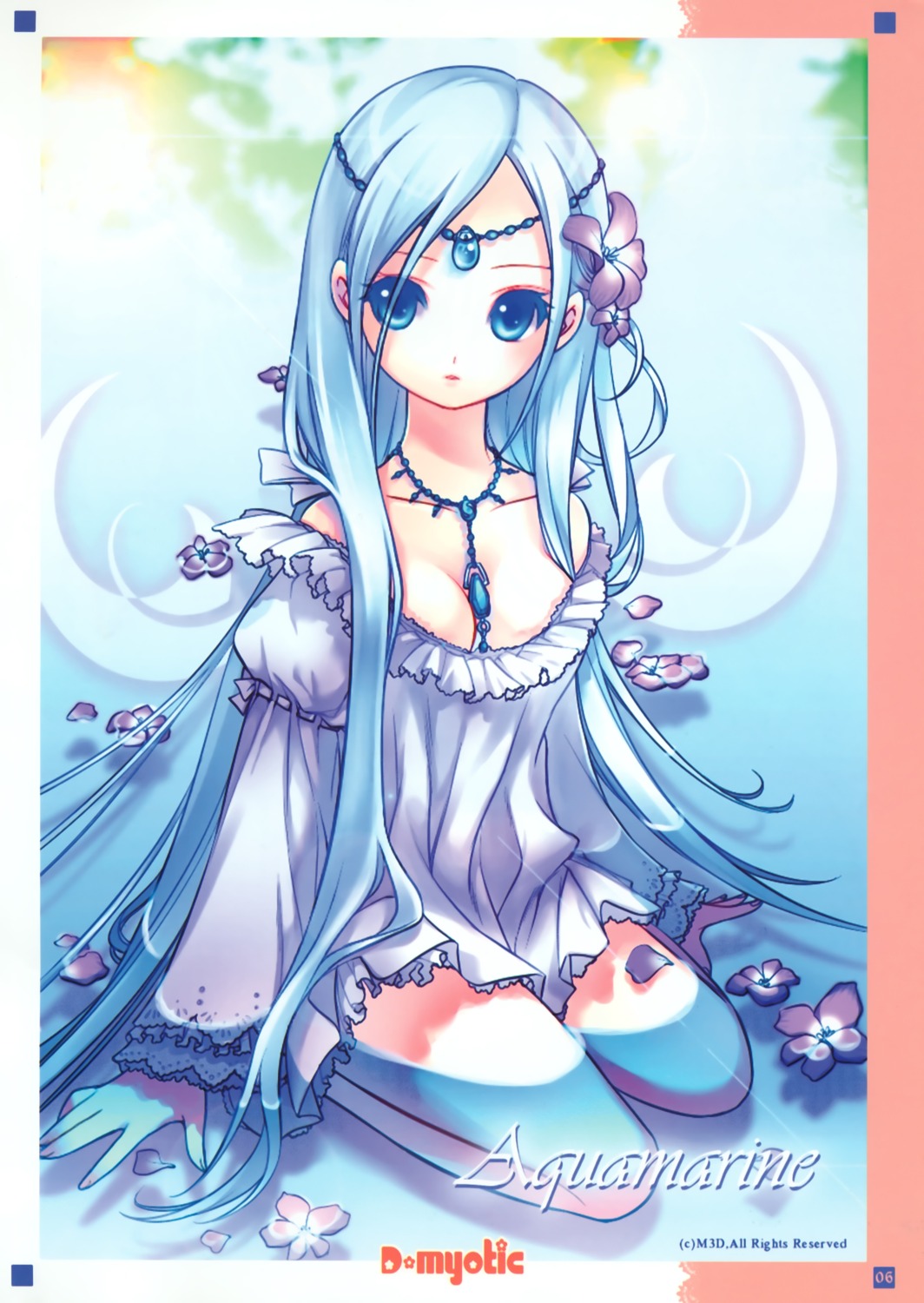 cleavage dmyo dress snow_ring wet_clothes