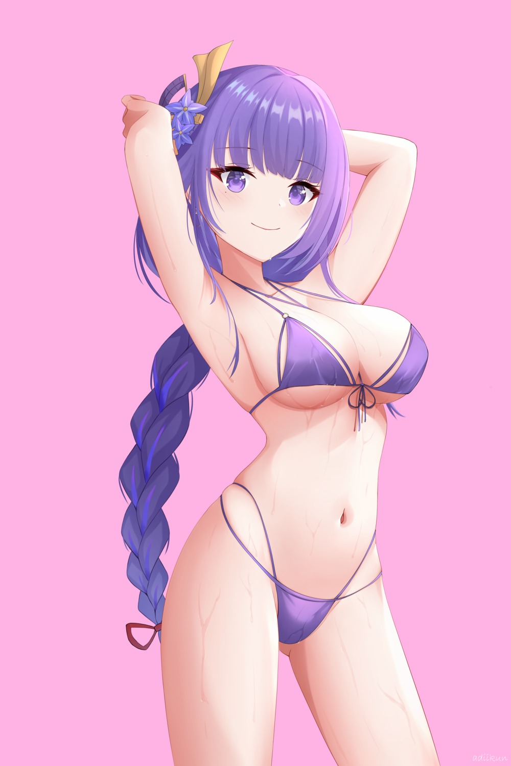 adii-kun bikini genshin_impact raiden_shogun swimsuits