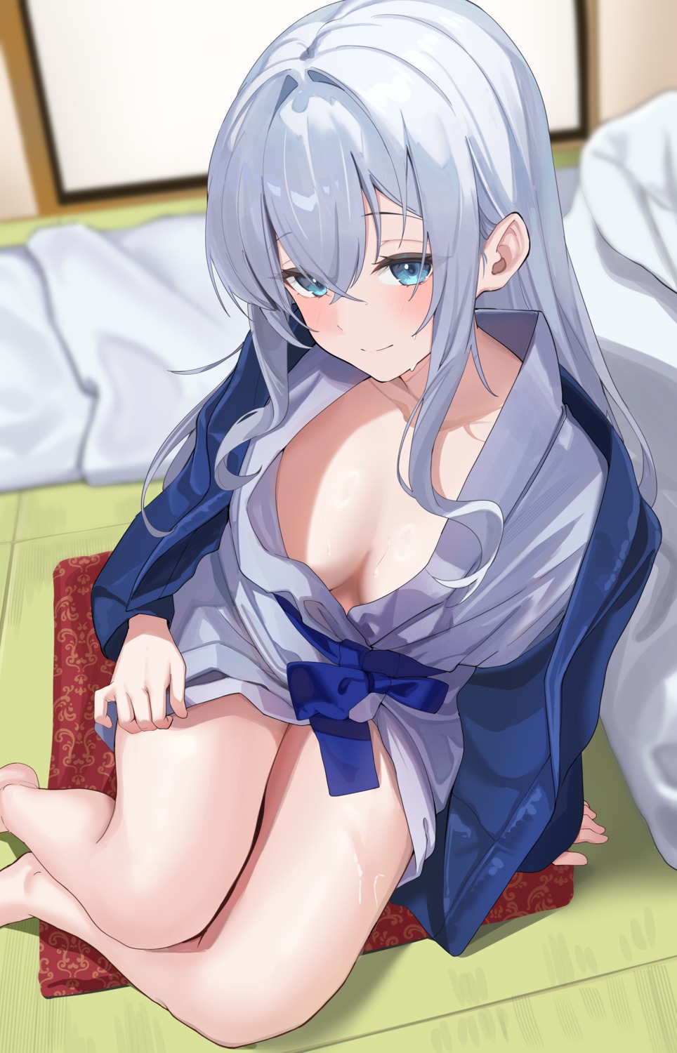 hitachi_sou no_bra open_shirt skirt_lift wet yukata