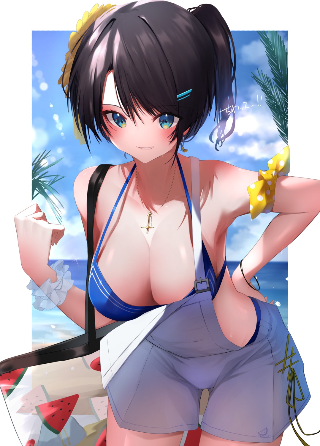 bikini hololive mikaku oozora_subaru overalls swimsuits