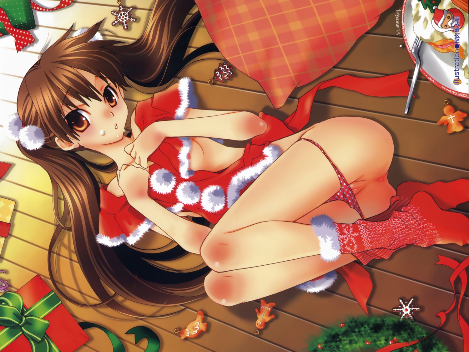 christmas nipple_slip pantsu panty_pull pussy sakuraniku_umatarou uncensored
