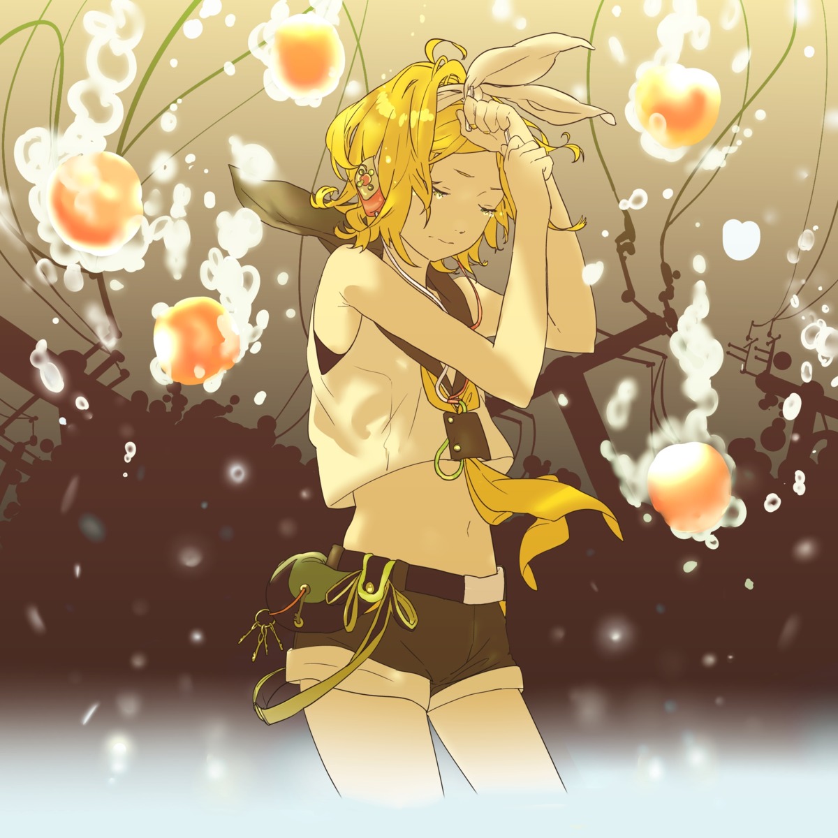 headphones kagamine_rin miyama_fugin vocaloid