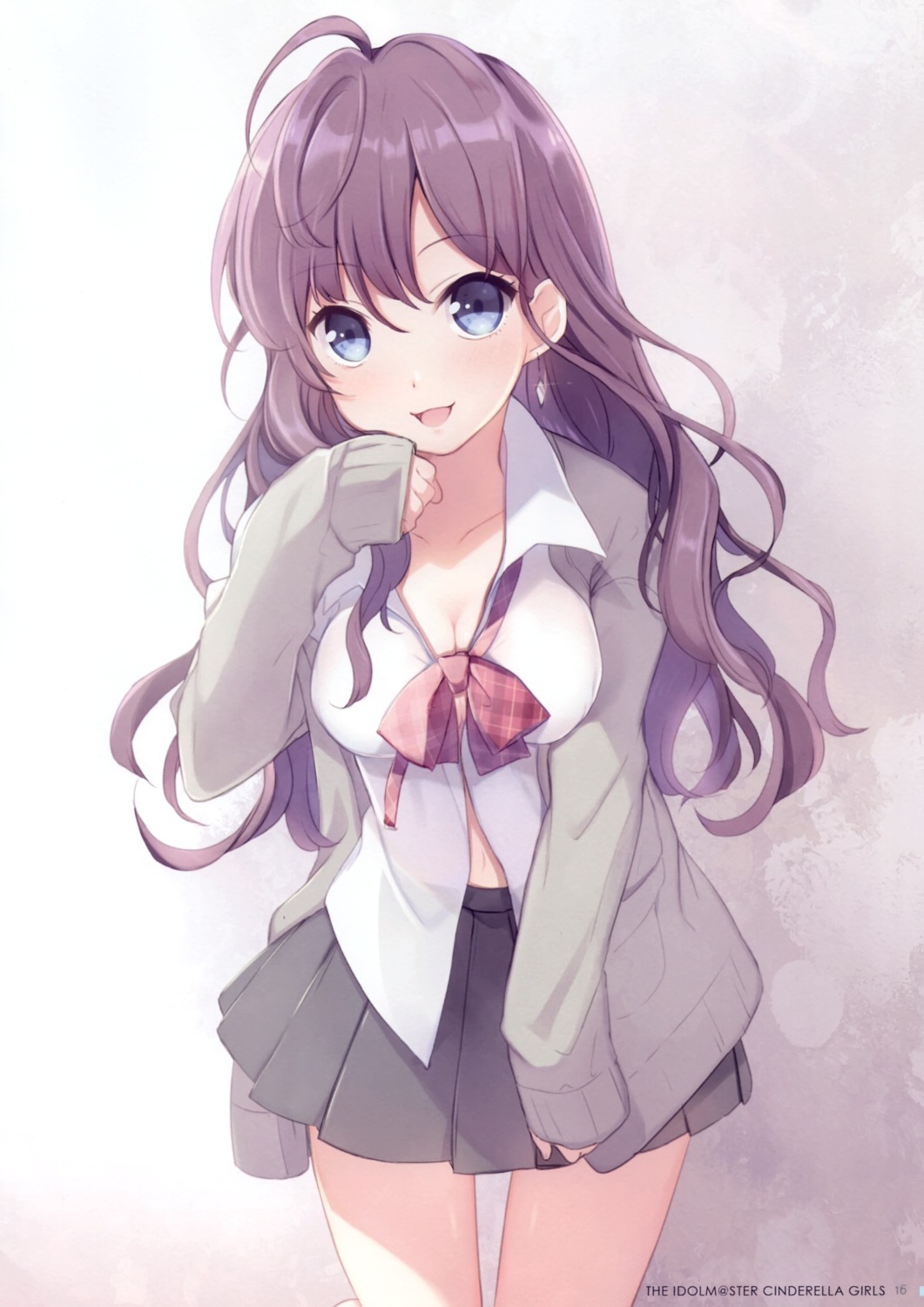 6u cleavage ichinose_shiki see_through seifuku sweater the_idolm@ster the_idolm@ster_cinderella_girls