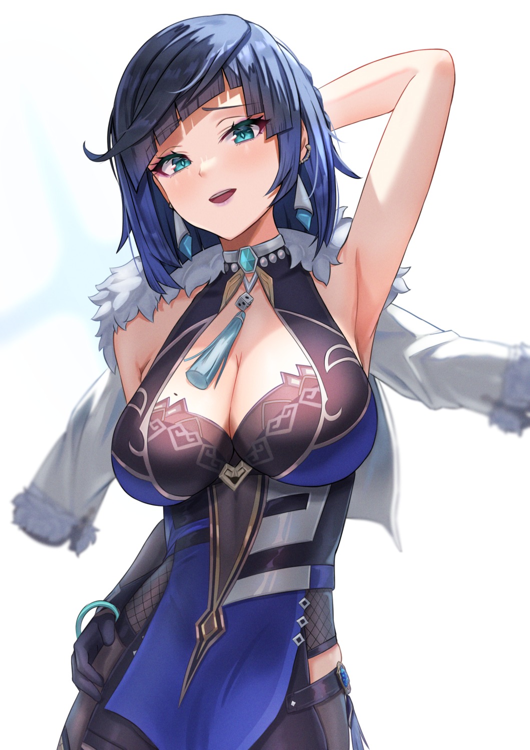 cleavage desire_(tbot7) genshin_impact yelan