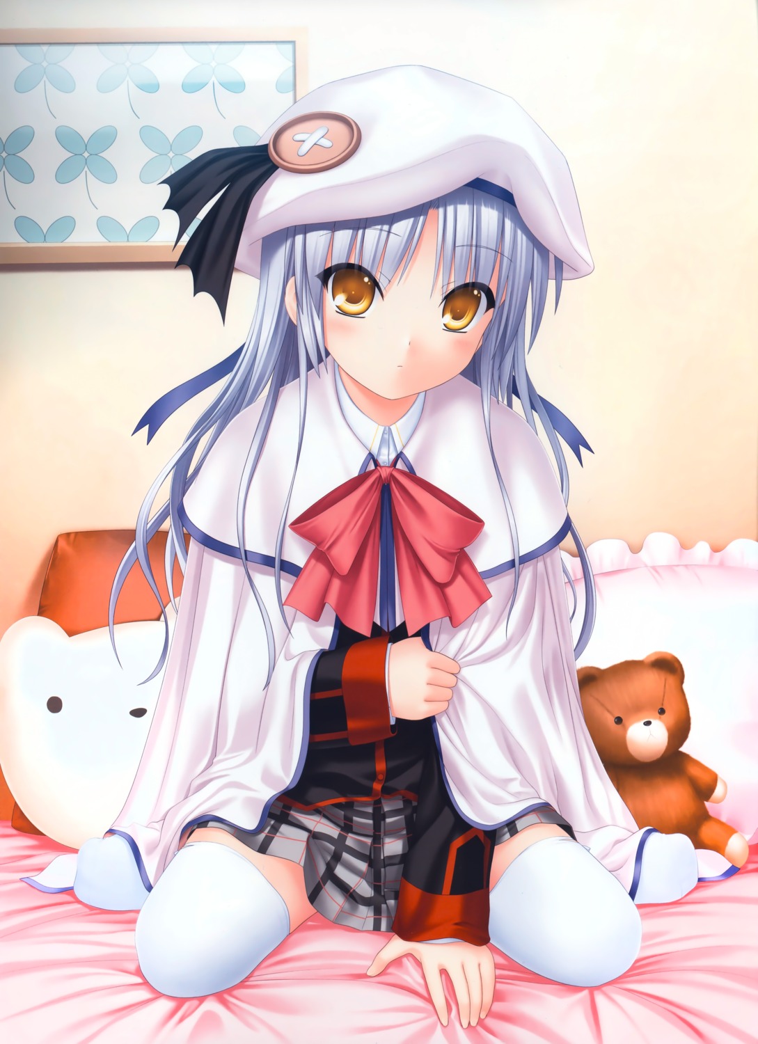 angel_beats! cosplay key kud_wafter little_busters! na-ga noumi_kudryavka seifuku skirt_lift tachibana_kanade thighhighs