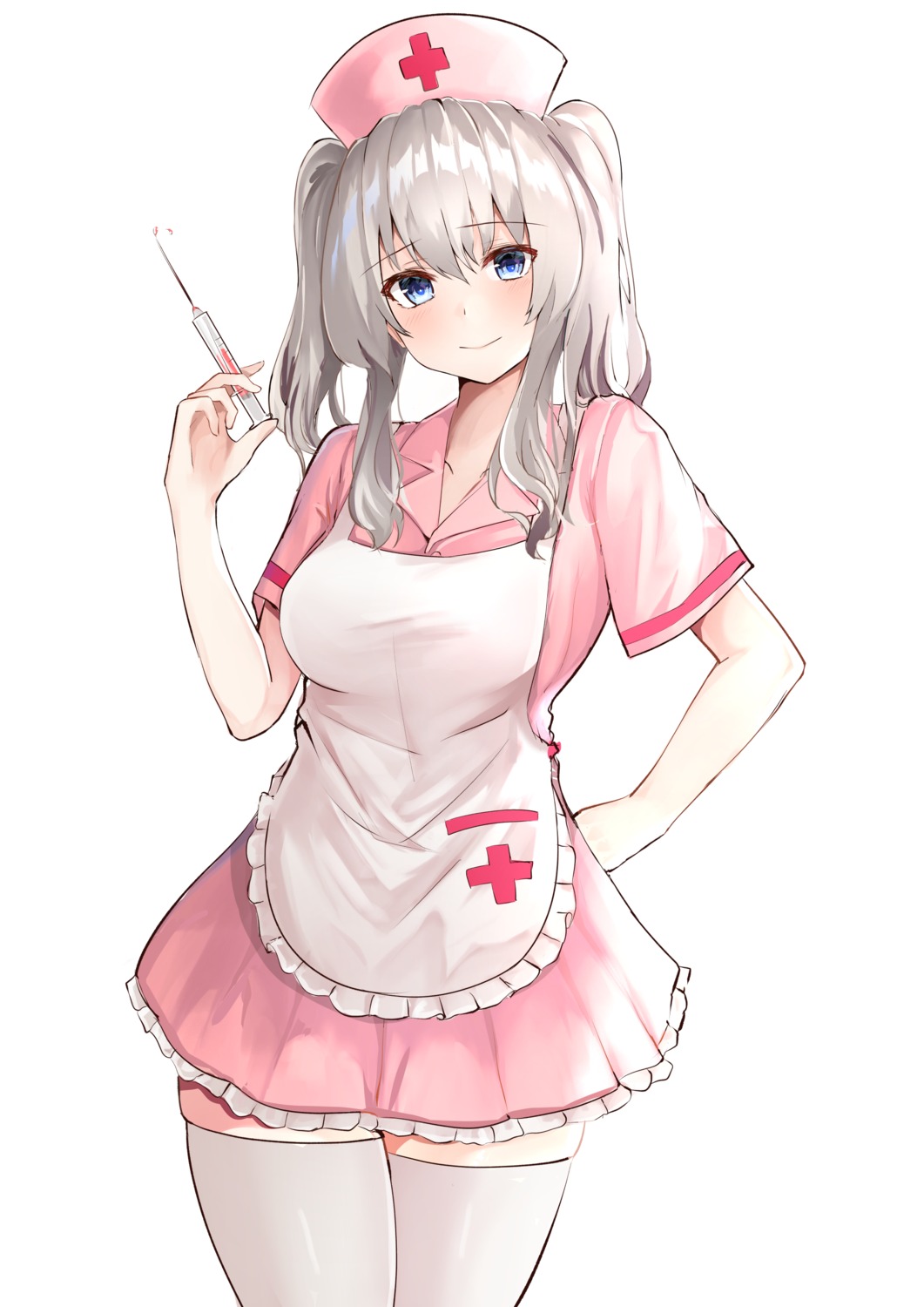 kantai_collection kashima_(kancolle) nurse shiina_aoi thighhighs