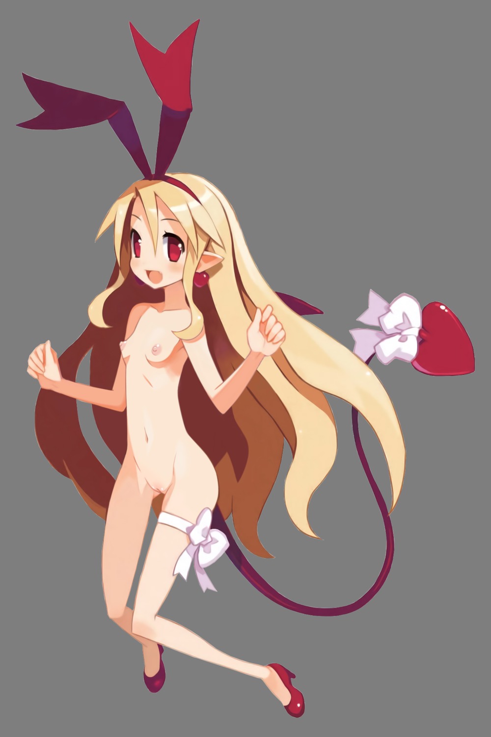 disgaea flonne garter harada_takehito heels loli naked nipples photoshop pussy tail transparent_png uncensored