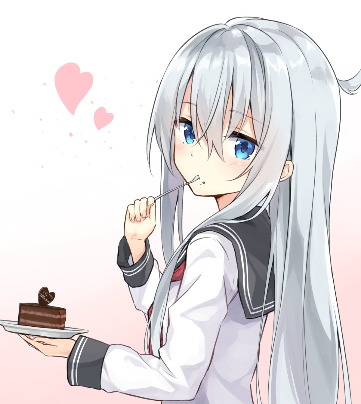 azuuru hibiki_(kancolle) kantai_collection seifuku valentine