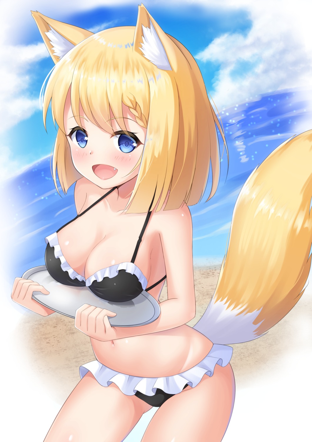 7fuji_06 animal_ears bikini cleavage kitsune swimsuits tail