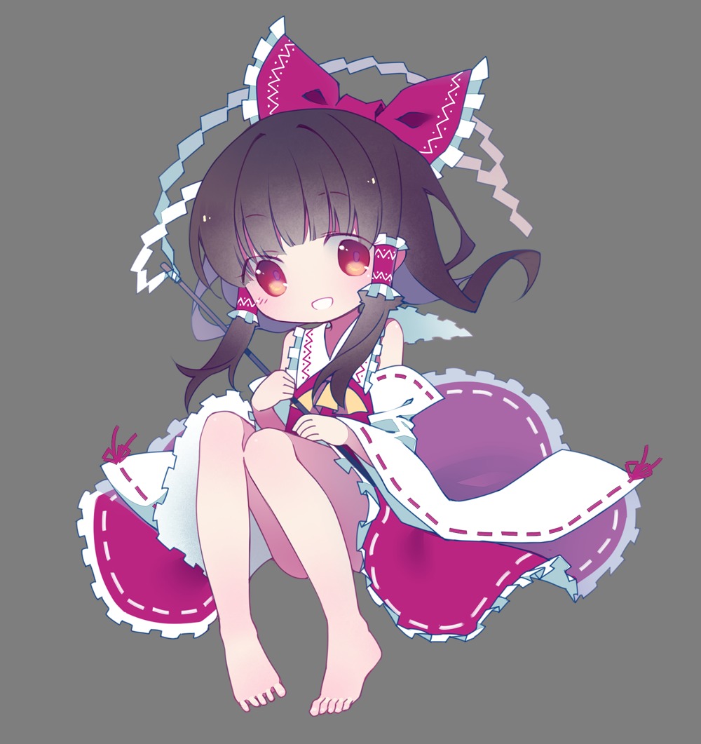 chibi curtain hakurei_reimu miko touhou transparent_png