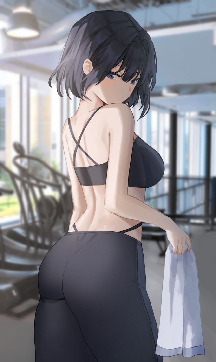 ass bra gym_uniform hololive hololive_english momimi ouro_kronii