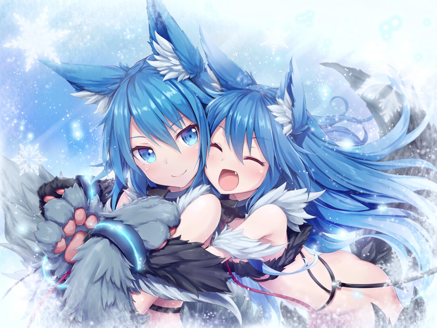 akkijin animal_ears bottomless fenrir shingeki_no_bahamut tail valkyrie_crusade wallpaper