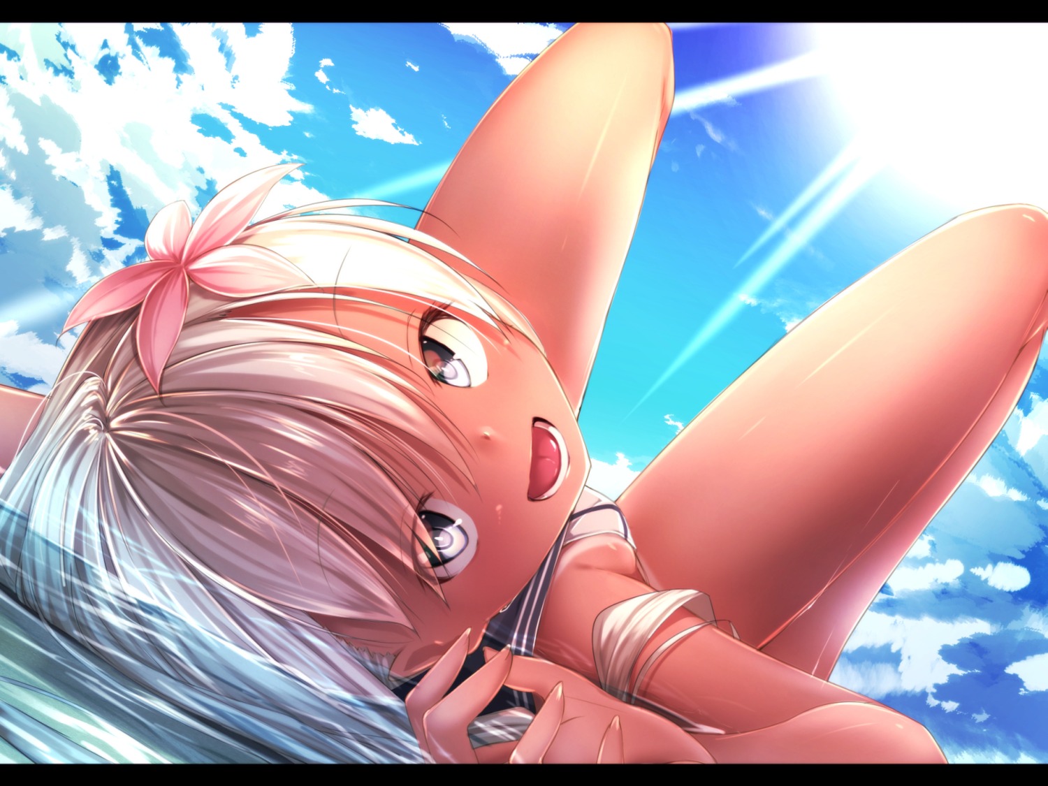 kantai_collection rerrere ro-500 school_swimsuit seifuku swimsuits tan_lines wallpaper