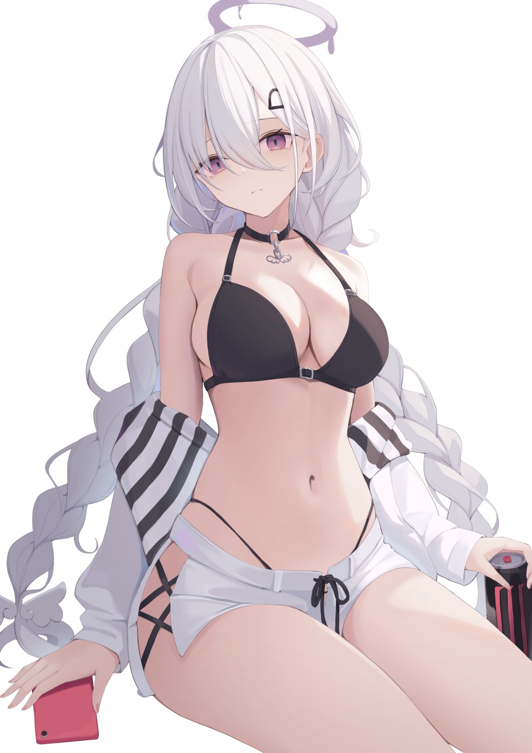 angel bikini mizu_(lzzrwi603) open_shirt swimsuits