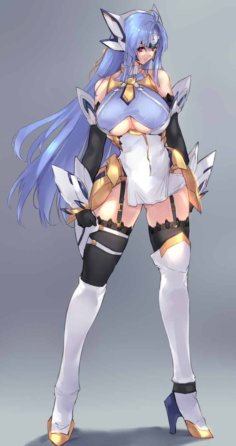 cleavage heels kos-mos negresco stockings thighhighs underboob xenoblade xenoblade_chronicles_2 xenosaga