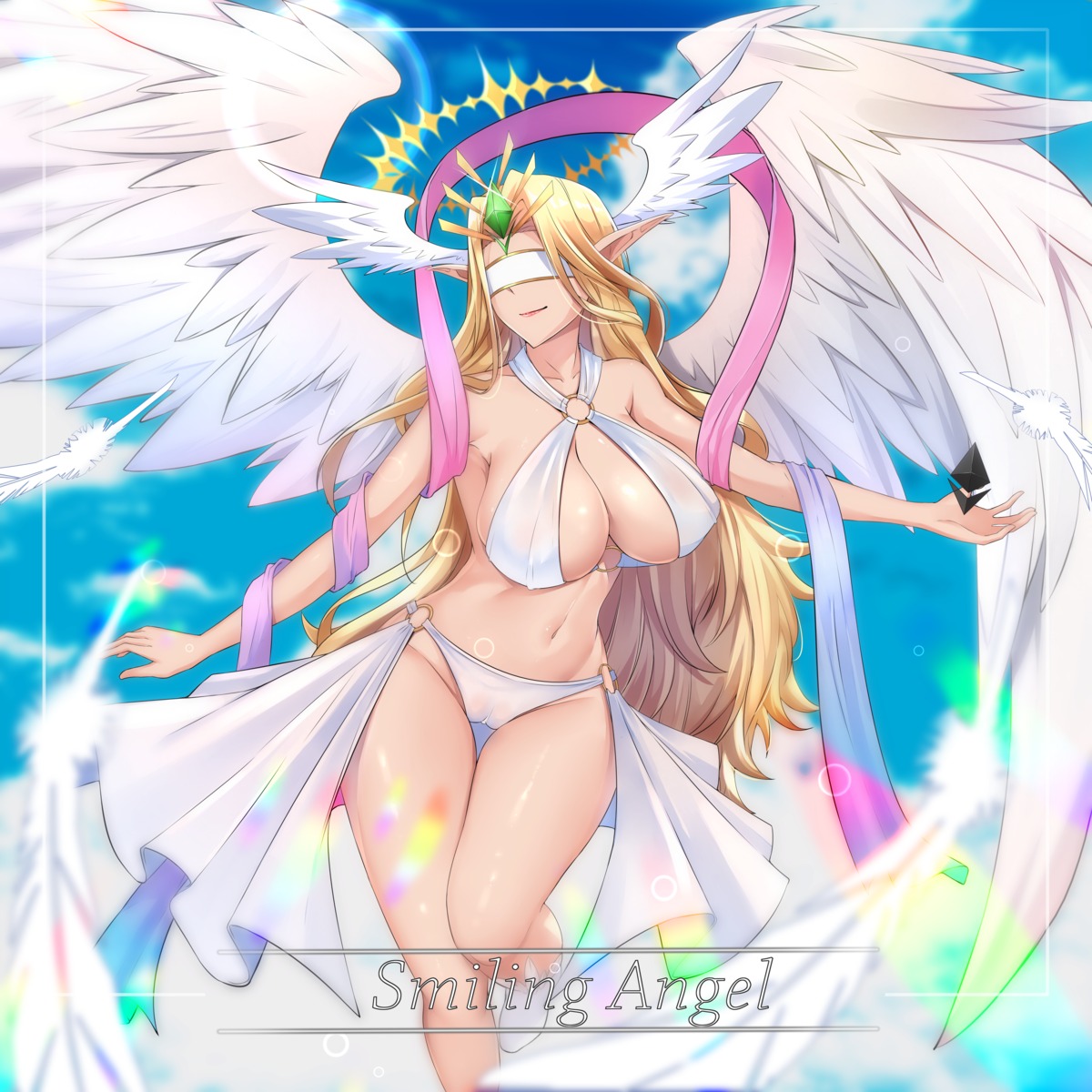 angel bikini cameltoe pointy_ears pondsama01 see_through swimsuits wings