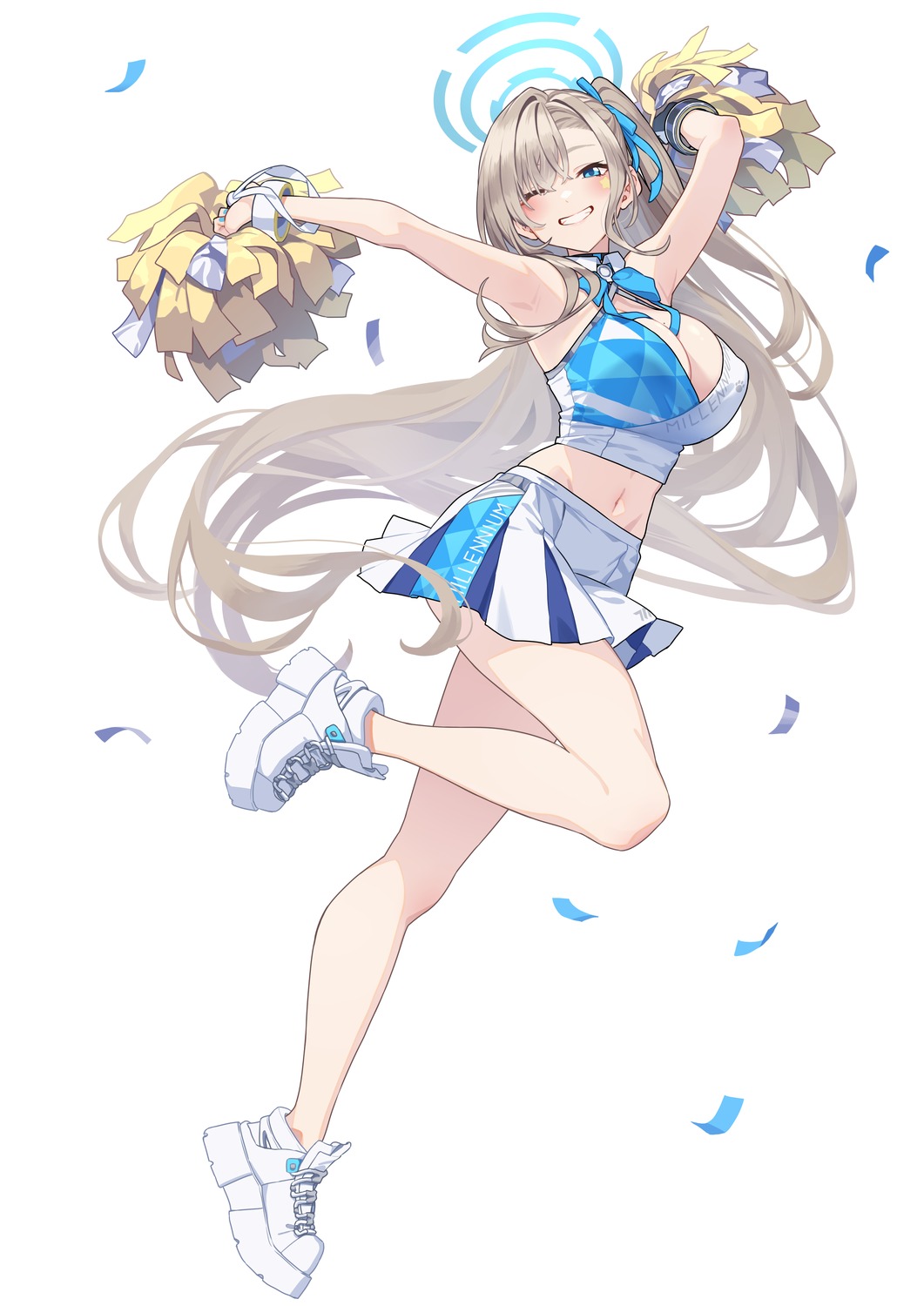 baffu blue_archive cheerleader halo ichinose_asuna no_bra