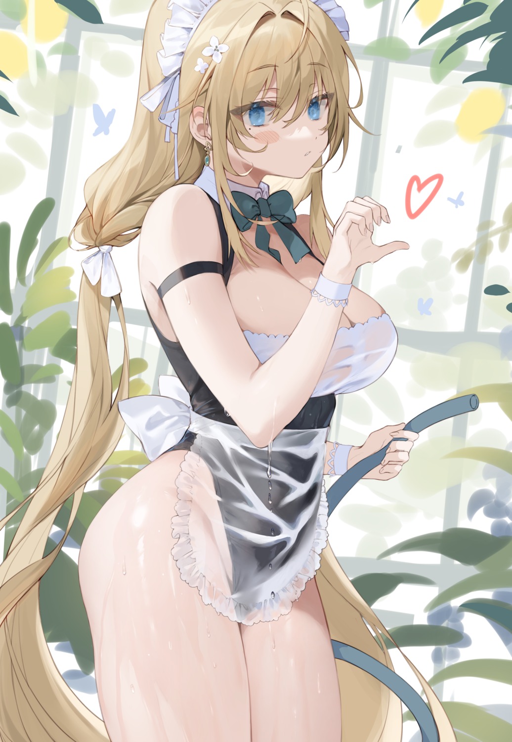 maid see_through soitsu_(alb) swimsuits timy wet wet_clothes