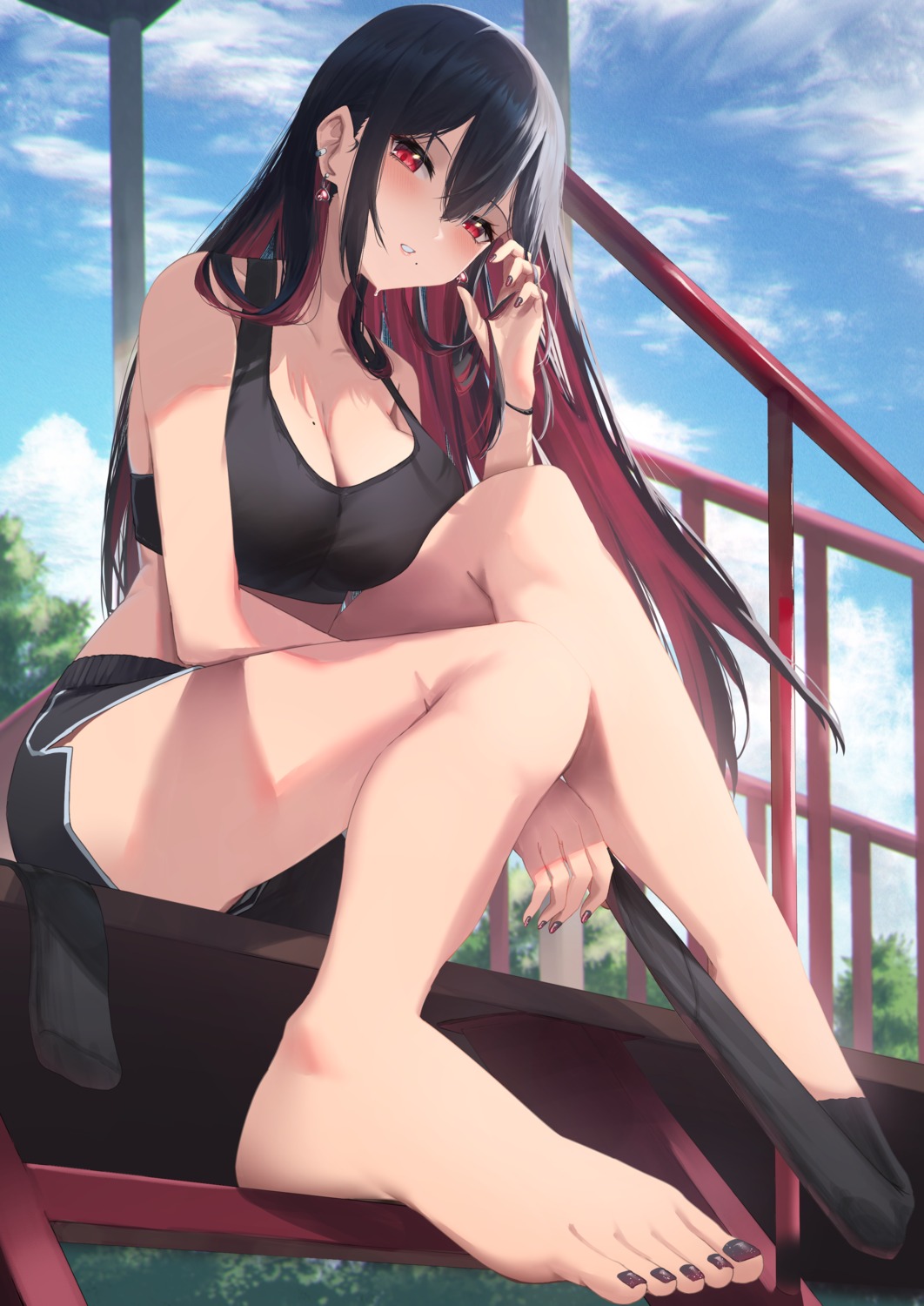 anemone_noa cleavage feet gym_uniform thighhighs undressing