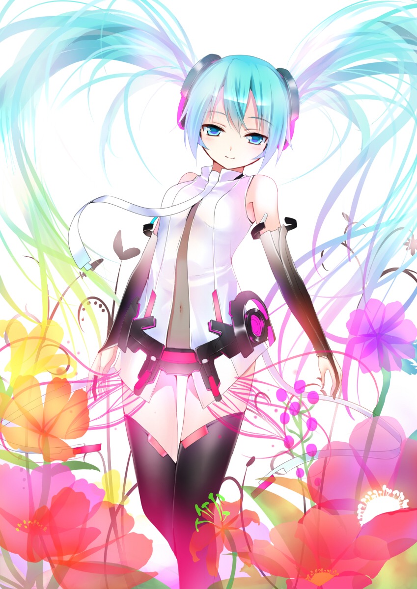 hatsune_miku koi miku_append thighhighs vocaloid vocaloid_append