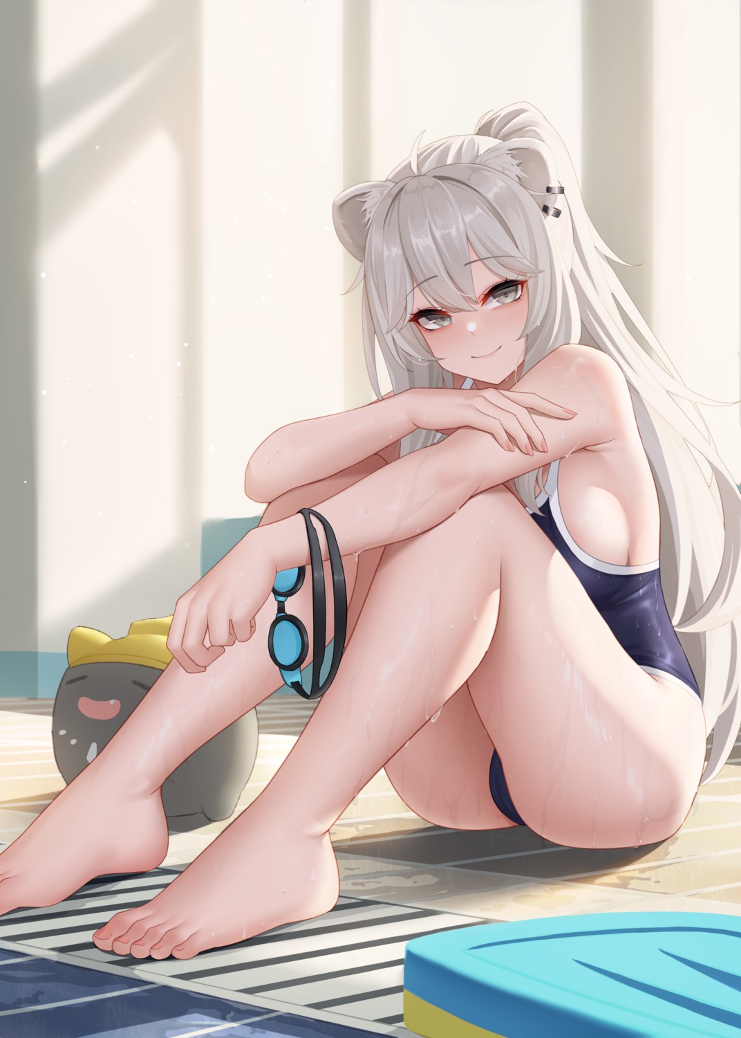 animal_ears hololive shishiro_botan swimsuits wei_xiao