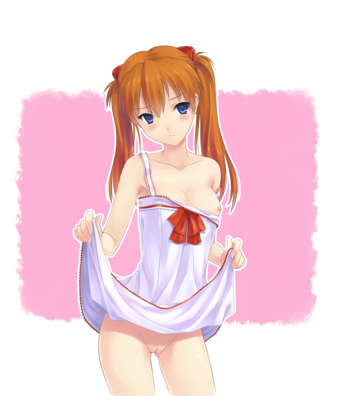 breasts hiten neon_genesis_evangelion nipples no_bra nopan pussy souryuu_asuka_langley uncensored