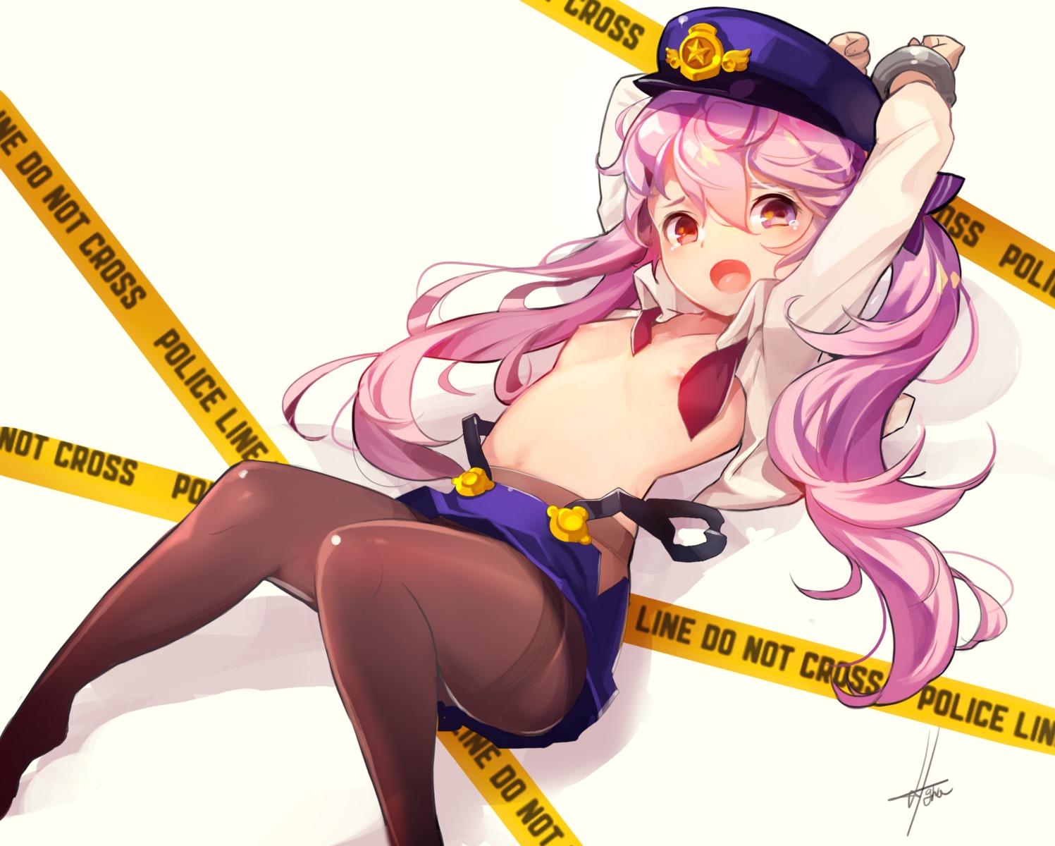 bondage hagha loli nipples no_bra nopan open_shirt pantyhose uniform