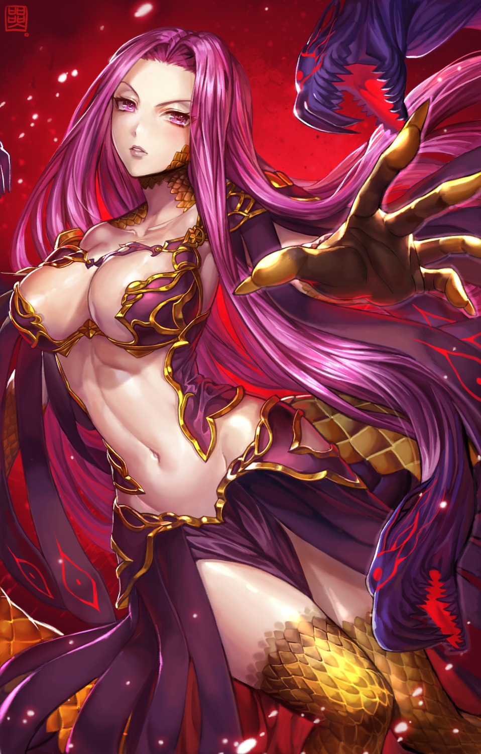 armor box_(hotpppink) cleavage fate/grand_order gorgon_(fate) rider thighhighs
