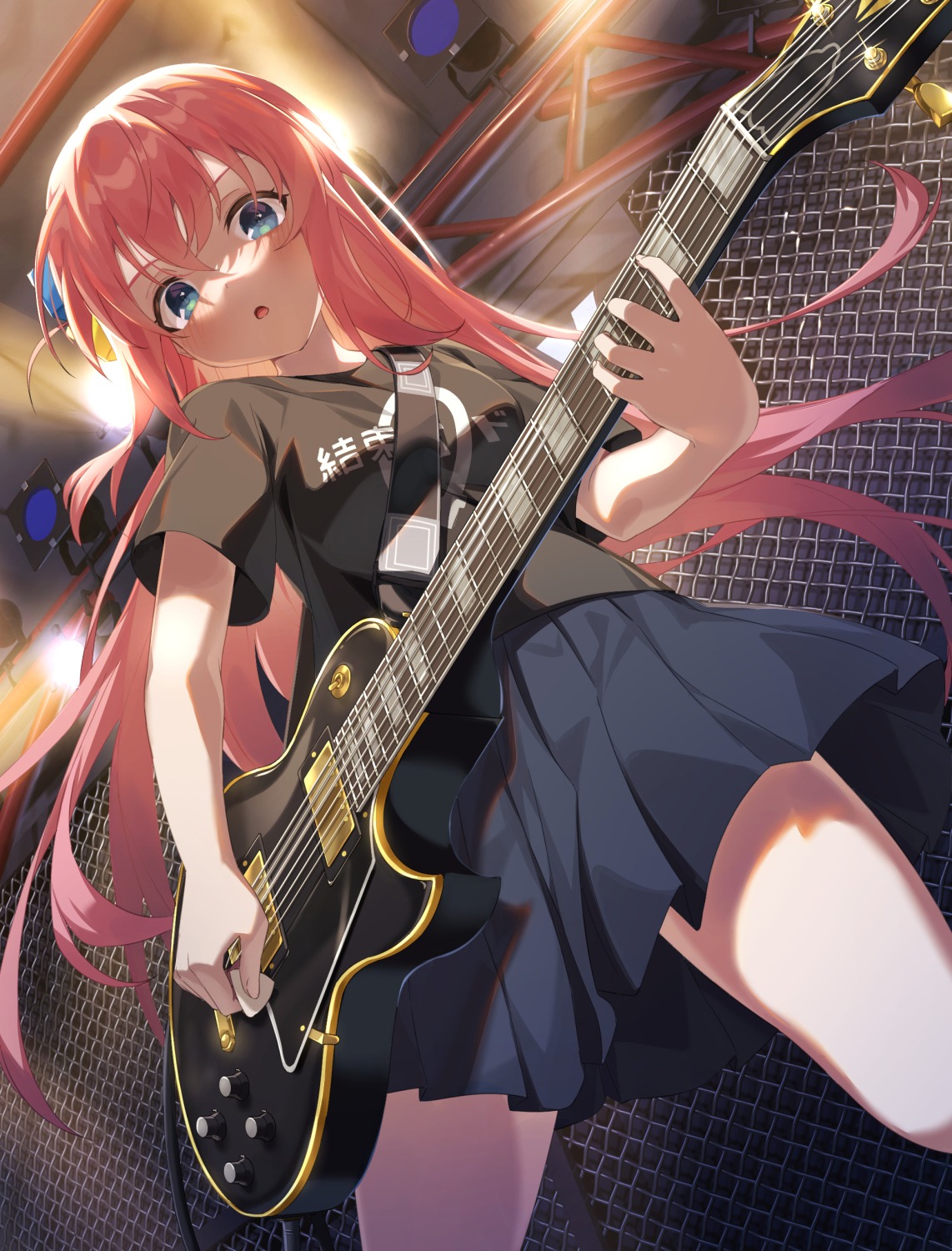 bocchi_the_rock! gotou_hitori guitar hachinatsu seifuku uniform