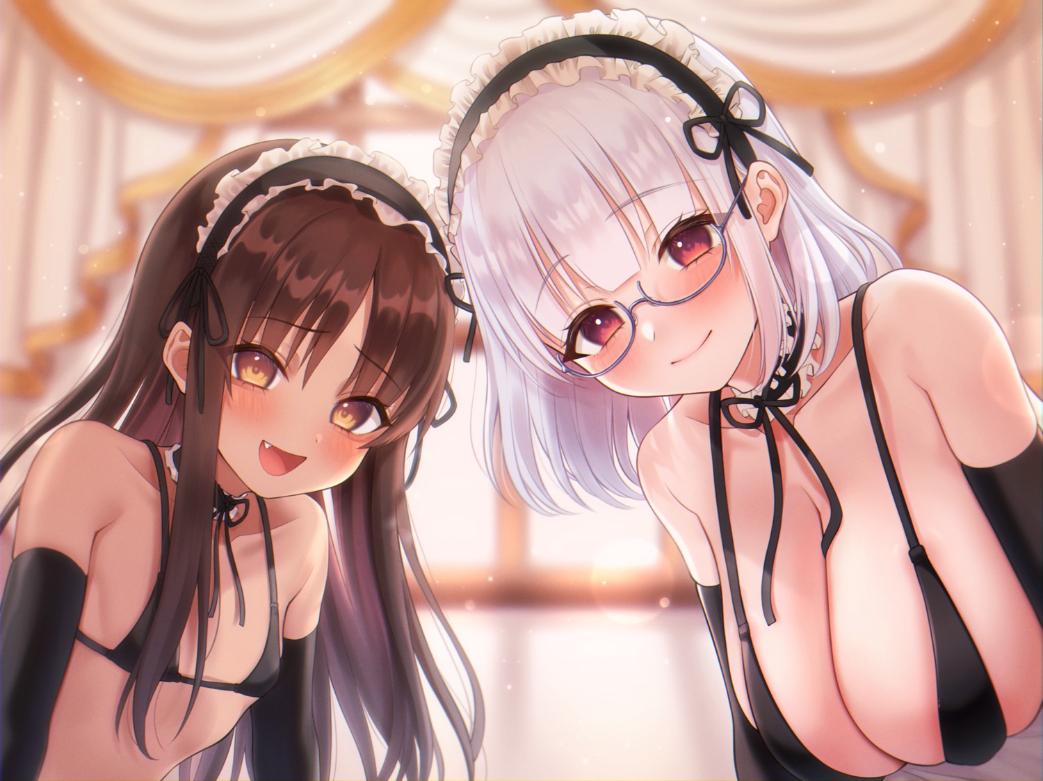 bikini_top maid megane swimsuits takio_(kani_sama)