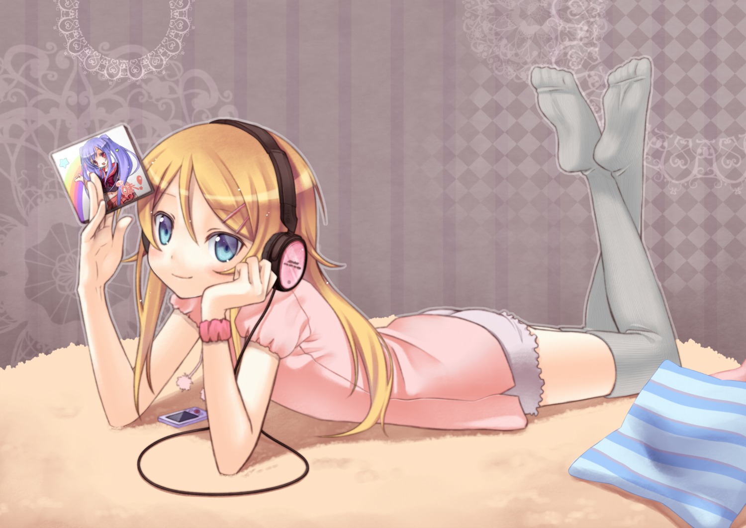 headphones kousaka_kirino nana_mikoto ore_no_imouto_ga_konnani_kawaii_wake_ga_nai thighhighs