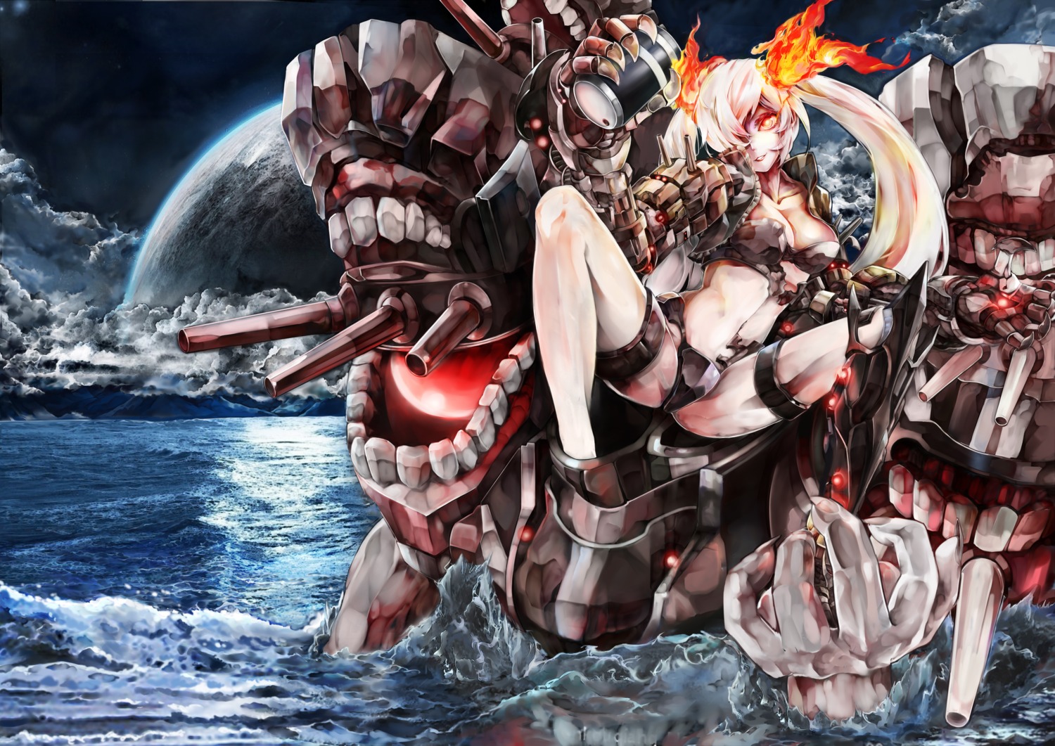 armor bikini_armor cleavage kantai_collection poyan_noken southern_ocean_war_oni