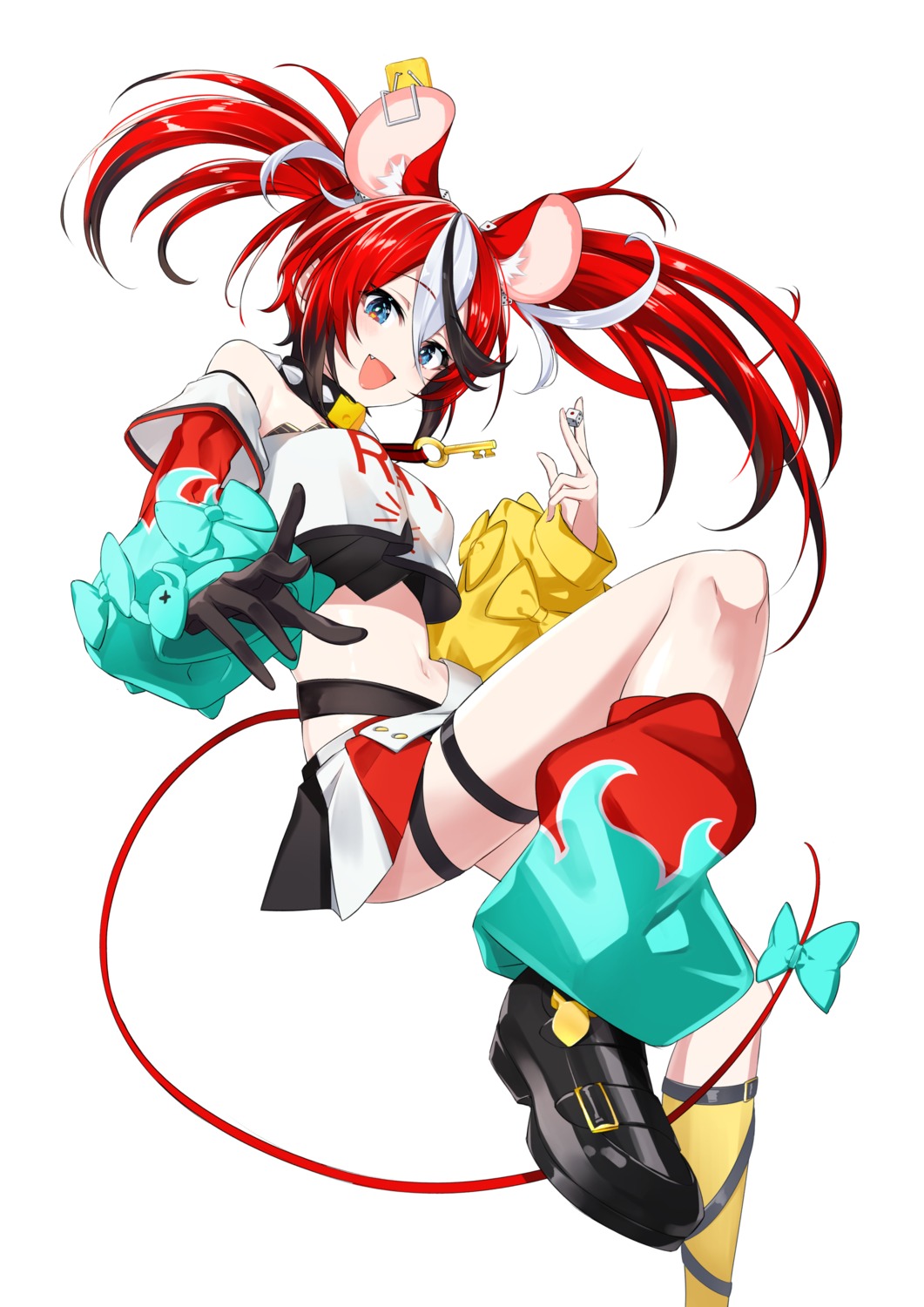 animal_ears dice_gt garter hakos_baelz hololive hololive_english skirt_lift tail