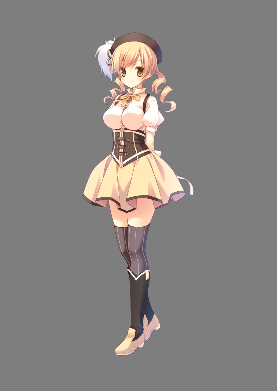 hatori_piyoko puella_magi_madoka_magica thighhighs tomoe_mami transparent_png