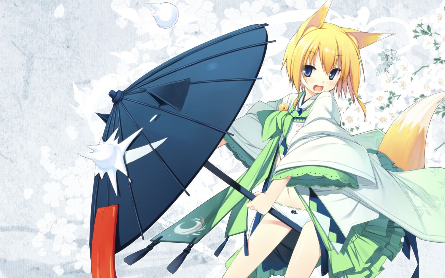 animal_ears hiiragi_ryou i.s.w kitsune loli pantsu poco tail wallpaper