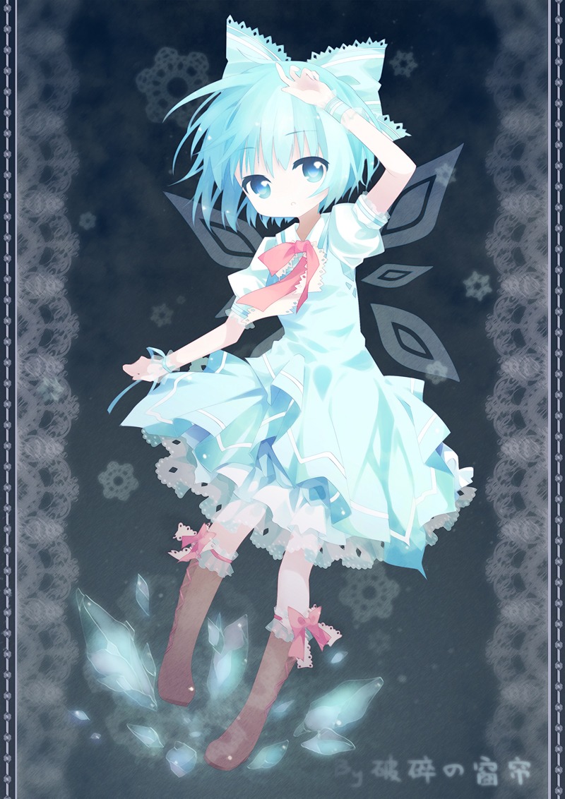 cirno curtain dress touhou wings