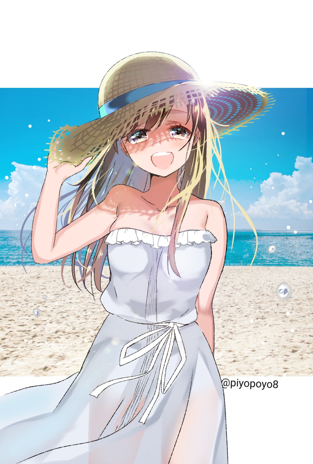 cleavage dress piyopoyo see_through summer_dress