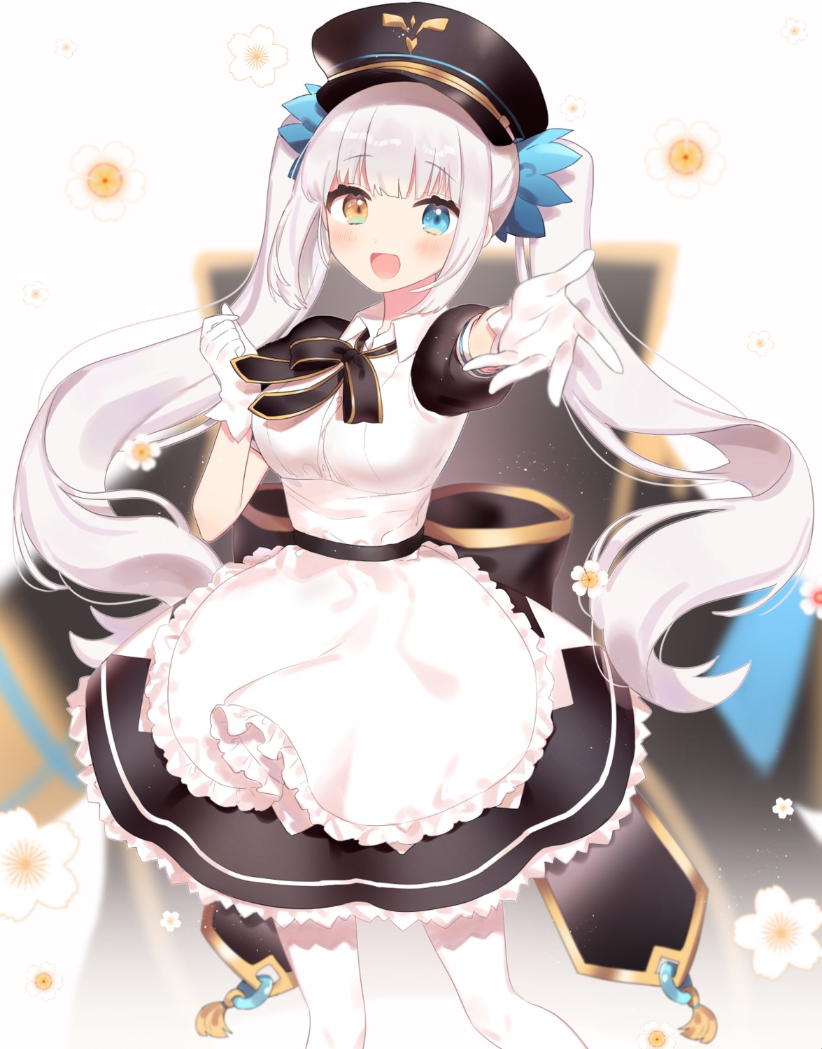 heterochromia kagura_mea kagura_mea_channel maid manio pantyhose uniform